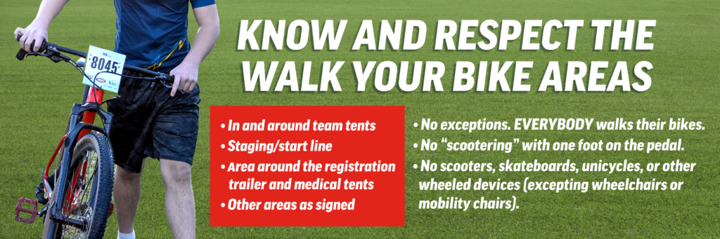 know and respect the walk your bike areas